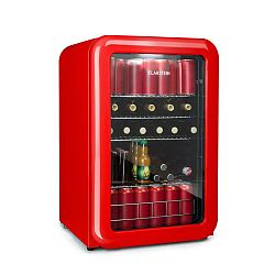 Klarstein PopLife, chladnička na nápoje, chladnička, 115 litrů, 0 - 10 °C, retro design, červená