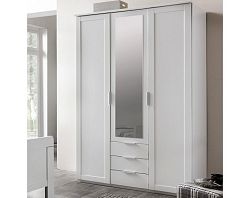Šatní skříň Nadja, 135 cm, bílá/zrcadlo
