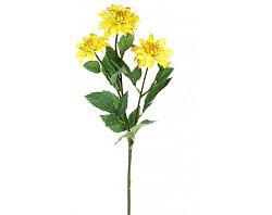 Umělá květina Jiřinka 75 cm, žlutá