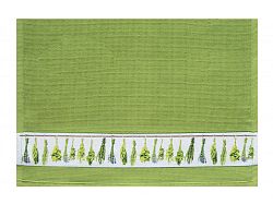 Vaflová kuchyňská utěrka 50x70 cm, byliny, mechově zelená